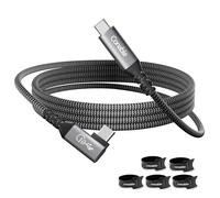 USB C to USB C Cable 15 FT, USB 3.1 Gen 2 Cable, Supports 4K@60Hz Video, 100W PD Fast Charging, 10Gbps Data Transfer, 90 Degree Right Angle Design, Nylon Braided Cable with 5 Cable Ties