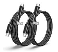 USB C to USB C Cable 1M+2M, 60W PD USB C Charger Cable Fast Charge for Samsung Galaxy S25 S24 S23 Ultra, Nylon Type C to Type C Charger Cable Fast Charging Lead Wire for iPhone 17 16 15 Pro Max