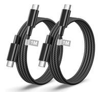 USB C to USB C Cable 1M 2Pack, 60W PD 1M USB C Charger Cable Fast Charge for Samsung Galaxy S25 S24 S23 Ultra, Nylon Type C to Type C Charger Cable Fast Charging Lead Wire for iPhone 16 15 Pro Max/16e