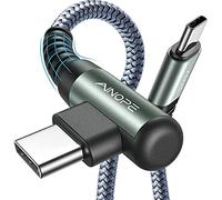 USB C to USB C Cable 60W 3.1A, AINOPE Type C to Type C Cable Right Angle, Compatible with Samsung Galaxy S21 S20, Note 20/10/9/8, MacBook Air/Pro 13'', iPad Mini 6/Pro/Air 2020,Pixel [2M]