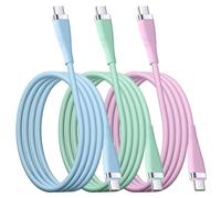 USB-C to USB-C Cable 60W Fast Charger, 0.9M/3FT Type C Charging Cable 3-Pack - Compatible with iPhone 15/15 Pro/Pro Max, MacBook Pro, iPad Pro, Samsung Galaxy S23, Google Pixel 7, LG, Nintendo Switch
