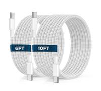 USB C to USB C Cable 6FT+10FT 2Pack 60W iPhone 16 15 Charger Cord Long Type C to C Cable Fast Charging for Apple iPhone 16 15/Pro/Pro Max/Plus/iPad Pro Air/MacBook/Air/Mini/Samsung Galaxy S24/S23