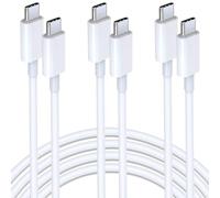 USB C to USB C Cable 6Ft 3-Pack 60W PD Fast Charging High-Speed Data Sync Type C Cord for iPhone 15 Plus/ 15 Pro Max/ 16 Plus/ 16 Pro Max/ iPad Mini 6/ Pro 2021/ Air 5/ MacBook Pro/ Galaxy S23/ Note