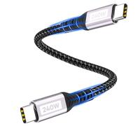 USB C to USB C Cable Short,240W 0.2m Type C Fast Charging Cable PD 5A Nylon Charging Cable USB-C Charging Cable for iPhone 16/15 Pro Max/Pro/Plus,Samsung Galaxy S24/S23/S22,MacBook Pro/Air,iPad,Pixel