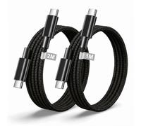 USB C to USB C Charger Cable 1M+2M 2Pack,60W Phone Charger Cable USB-C Fast Charge Nylon Braided USBC Fast Charging cable Type c Lead compatible with i-Phone 17/16/15 Pro Max,MacBook Air,for Sam/sung