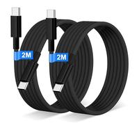 USB C to USB C Charger Cable 2M 2Pack, 60W Nylon Braided USB C to C Cable Original Fast Charge Type C Data Cable for Apple iPhone 17 16 15 Pro Plus Pro Max, Samsung Galaxy S25 S24, MacBook Air(Black)