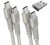 USB C to USB C Charger Cable 60W (1M+2M+Adapter) 60W STRONG Cable Fast Charging Data Lead iPhone 15, iPad Pro 2022, MacBook Pro, Samsung S24/A25s