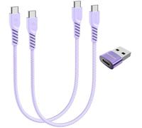 USB C to USB C Charger Cable 60W (30CM+30CM+Adapter) STRONG Braided Type C to C Cable Fast Charging Data Lead Compatible with iPhone 15, iPad Pro 2022, MacBook Pro, Samsung S24/S23/A54/A14, Pixel 8
