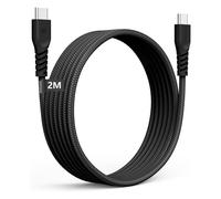 TECHGEAR 60W 3A Fast USB C to USB C 2M Long Charger Cable Type C to C Cable Fast Charging Data Lead Compatible with iPhone 16/15, iPad Pro 2024, MacBook, Samsung A16/S24 FE/S23/A15/A54/A55/A25