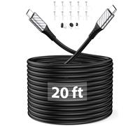 USB C to USB C Charger Cable 6m/20ft for Mi Smart Camera, 3A Extra Long Type C Fast Charging Cable PD 60W USBC Charge Lead for iPhone 17 16e 15 Air for iPad Pro Galaxy A16 S25 Pixel 10 9a Laptop Black