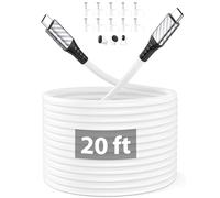 USB C to USB C Charger Cable 6m/20ft for Mi Smart Camera, 3A Extra Long Type C Fast Charging Cable PD 60W USBC Charge Lead for iPhone 17 16e 15 Air for iPad Pro Galaxy A16 S25 Pixel 10 9a Laptop White