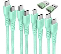 USB C to USB C Charger Cable (6Pack 0.3M+1M+2M+3M+2x Adapter) 60W STRONG Braided Type C to C Cable Fast Charging Data Lead Compatible with iPhone 15, iPad Pro 2022, MacBook Pro, Samsung S24/S23/A14