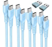 USB C to USB C Charger Cable (6Pack 0.3M+1M+2M+3M+2x Adapter) 60W STRONG Braided Type C to C Cable Fast Charging Data Lead Compatible with iPhone 15, iPad Pro 2022, MacBook Pro, Samsung S24/S23/A14