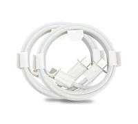 USB-C to USB-C Charging Cable, 1m Length, 2-Pack, Braided White, 15kg Strength, Compatible with iPhone 15/16, iPad, MacBook