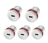 USB C to USB C Flush Panel Mount Adapter 10Gbps Type C 3.1 Female to Female Threaded Fixed Mount Coupler Converter 100W Straight Pass Through Bulkhead Socket for