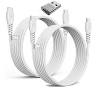 USB C to USB C Long Charger Cable 60W (2M+2M+Adapter) STRONG Braided Type C to C Cable Fast Charging Data Lead Compatible with iPhone 15/16, iPad Pro 2022, iPad Air 4/5, Samsung S24/S23, Honor,Switch