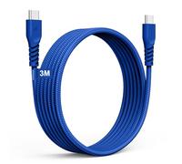 USB C to USB C Long Charger Cable 60W STRONG Braided C to C Cable Fast Charging Type C Data Lead Compatible with iPhone 15, iPad Pro 2022, iPad Air 4/5, Samsung S24/S23/S21/A54/A14, Honor, Switch [3M]