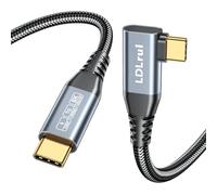 USB C to USB C Monitor Cable 8K@60Hz/4K@144Hz, Right Angle USB C Video Cable, 40Gbps USB C High Speed Data Transfer, USB C 3.2 Gen 2x2, 240W Fast Charge for iPhone 16, MacBook Pro, iPad, Lenovo, 4FT