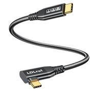 USB C to USB C Monitor Cable 8K@60Hz/4K@144Hz, Right Angle USB C Video Cable, 40Gbps USB C High Speed Data Transfer, USB C 3.2 Gen 2x2, 240W Fast Charge for iPhone 16, MacBook Pro, iPad, Lenovo, 2FT