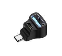 USB-C to USB-C USB-A Adapter 20Gbps USB-C Male to USB-C USB-A Female Adapter 8K 60HZ 180 Degree U-Shaped for