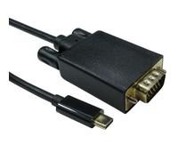 OcUK Value USB C to VGA 1080P 60HZ 1m Cable - Black