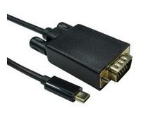 OcUK Value USB C to VGA 1080P 60HZ 1m Cable - Black