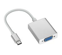USB C to VGA Adapter, Thunderbolt 3 Type-C to SVGA Converter Compatible for MacBook Pro 2019/2018/2017, MacBook Air/iPad Pro 2018, iPad Air 5/4, Samsung Galaxy S10/S9, More (Silver)