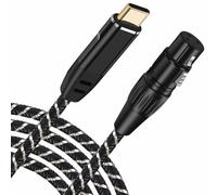 USB C to XLR Microphone Audio Cable,6M USB C to XLR Female Microphone Cable for Audio Recording, Dynamic Microphone, Compatible for iPhone 16/15/15 Pro/15 Pro Max, MacBook, plug and play