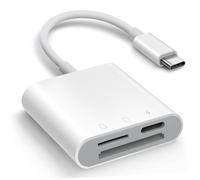 USB-C Trail Camera SD Card Viewer, SD Card Reader for Mac, AkHolz 2 in 1 SD Card Adapter Trail Game Camera DSLR Dash Cams Reader, Portable No App Required