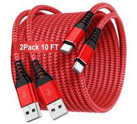 USB C Type C Cable 10FT,Nylon Braided Fast Charging 3A Quick Charger Cord,USB A to Type C Charger Cord Cable for iPhone 15 Samsung Galaxy S20 S10 S9 S8 Plus S10E, Note 20 10 9 8, Moto G7 G8