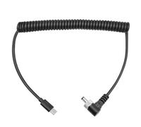 USB C Type C PD to DC 5.5 2.5mm Right Angle Locking Fast Charging 12V Coiled Power Cable Suitable for Atomos Ninja V/Shogun, PIX-E5/E7, Hollyland Mars, SmallHD, Blackmagic, Video Monitors, 59”