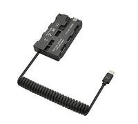 USB C Type C PD to NP F550 Dummy Battery Fully Decoded Coiled Power Cable Compatible with Sony NP F550/F570/F770/F970, Atomos Ninja V/Shinobi/Shogun7 Monitors, LED Lights, DSLR/Camera, 9/12V Input 39"