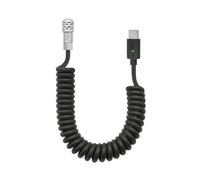 USB-C Type-C PD to Weipu 2-Pin Coiled Power Cable with Power Indicator suitable for Blackmagic Pocket Cinema Camera 4K/6K, 59"