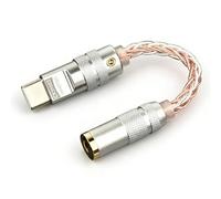 USB C Type-C to 3.5mm Dual DAC CX31993 MAX97220 Digital Audio Portable Decoding Amp HiFi Adapter Compatible with iPhone 15/15 Plus/15 Pro/15 Pro Max 16/16 Plus/16 Pro Max (Silver Copper)