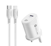 USB C/USB A Plug & PD Cable, YCTech USB-C Fast Charger Plug Adapter for iPhone 14 13 12 Mini 11 Pro Max Plus X XR 8 7 Plus SE, PD Power Adapter Type C Wall Plug