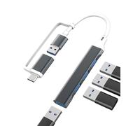 USB C USB A to OTG 3.0 Adapter(4in1)for iPhone 16 15 Pro Max Type C HUB Card Reader for Apple Thunderbolt External Storage for iPad Data Transfer PC MacBook keyboard Accessories Compatible for Samsung