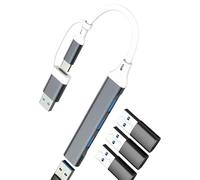 USB C USB-A to OTG Adapter(4in2)for Apple 3.0 Dongle for iPhone 16 15 Pro Max Macbook Laptop Thunderbolt Docking Station Extension for iPad PC Converter Card Reader Compatible for Samsung S25 S24 S23