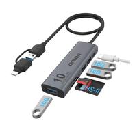 USB C USB HUB,Onten USB 3.2 GEN 2 10G Speed, USB A/USB C to USB A Adapter.with 3 USB A Ports(10G) and UHS-II SD/TF Ports, USB C UHS-II SD Card Reader Compatible with SD/SDHC/SDXC/Micro SD