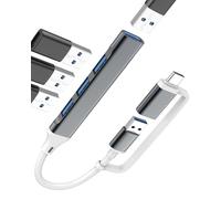USB C USB to OTG Adapter(4 in 2)for iPhone 16 15 Thunderbolt 3.0 Dongle for Apple Macbook Laptop Multiport Extension Docking Station PC Splitter for iPad Card Reader Type C Port Compatible for Samsung