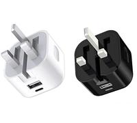 USB C Wall Charger, SPEEDY® Mini 20W Dual Ports USB Type C PD Fast Charger, USB 18W QC 3.0 Charger Block with Foldable Plug For Google Pixel 6A (White And Back)