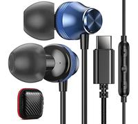 USB C Wired Earbuds for Google/Pixel 10 10a 9 8 8A 7 7A 6A for iPhone 17 17e Air 16 Pro Max 16e 15 Plus Corded Headphones for Apple/Android Type C Earphones for Samsung/Galaxy S26 S25 S24 Ultra Blue