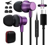 USB C Wired Earbuds for iPhone 17 16e 16 15 Plus Samsung Z Flip 6 Fold 5, Type C Headphones with Mic Magnetic Noise Canceling in-Ear Earphone Headset for iPad Air Pro Oneplus 13 Galaxy S25 S24 Pixel 8