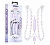 USB C Wired Earphones with Microphone & Volume Control Pearl Design HiFi Stereo In-Ear Headphones USB Type C Earbuds Compatible with iPhone 17 16/15 Google Pixel Xiaomi Travel Gym Running (Purple)