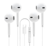 USB C Wired Headphones,Type C Earphones with Microphone and Volume Control, Stereo Noise Reduction In-Ear Earbuds, Compatible with iPhone17/16/15, Huawei, iPad Pro, iPad Air, Laptop (White)