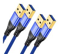 USB Cable 2M 2Pack,USB 3.0 A to A Data Cable Braided, 5Gbps High Speed Transfer USB Type A Male to Male Lead, Compatible with Blu-ray, Printer, Camera, External Hard Drive, Consoles, Fan Cooler,Blue