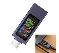 USB Cable Tester, USB C Tester Power Meter for Charging Performance Testing, with Power Bank Capacity Measurement, Device Powers Consumption Monitoring, Type-C PD Fast Charging Protocol Verification