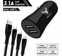 USB Car Charger Cigarette Lighter Dual Socket 3.0 Adapter for iPhone Samsung MI
