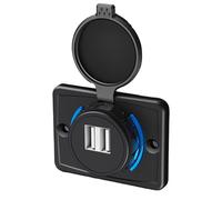 USB Car Charger Socket - ABS 2.5X1.9X0.70In 3.1A | Fast Charge Adapter with Indicator Light, Phone Powering, Device Charging | Universal Vehicle Port RV Interiors, Travel Use