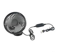 Usb Car Fan With Suction Cup For Dashboard And Seat Back Adjustable 360 Degree Single Head Cooling Blower For Truck Cab Office Home Use Black Color(suction cup)