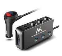 Maclean MCE218 3-Way Car Splitter Cigarette Lighter Adapter 4 USB Ports LED Voltmeter Max 120 W Charger Power Delivery 18 W
